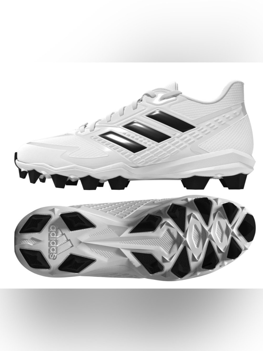 ⚾️ Adidas Men's Icon 8 MD White and Black Baseball Cleats
